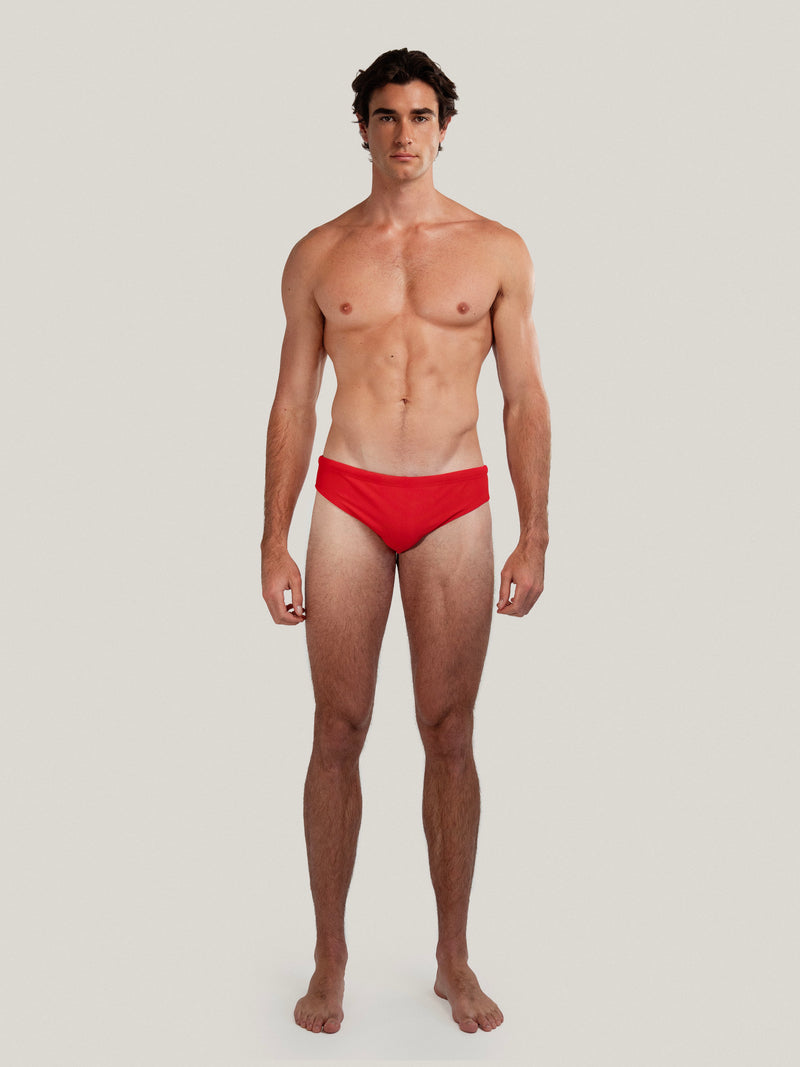 Ribbed Dune Brief Scarlet