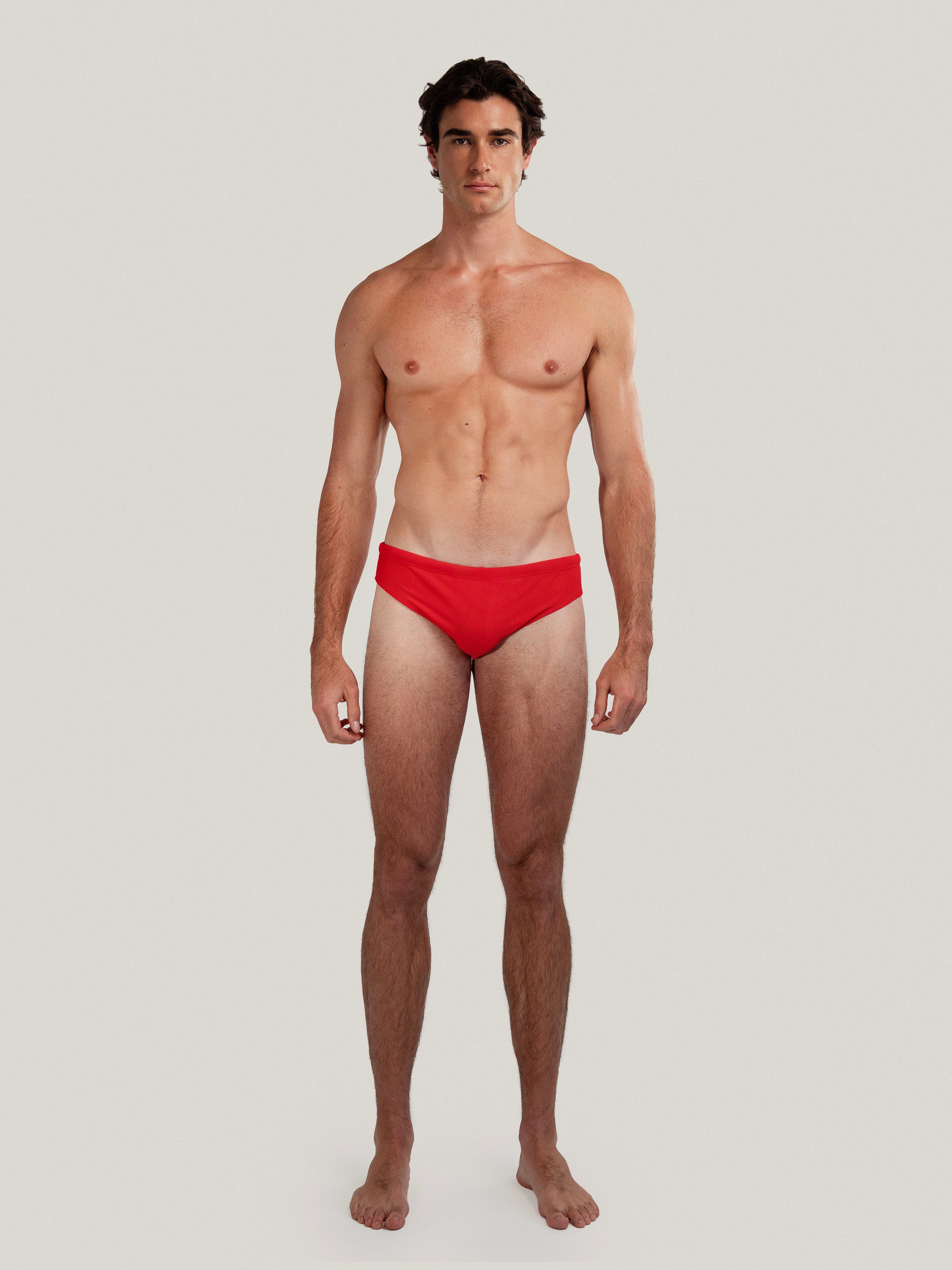 Ribbed Dune Brief Scarlet