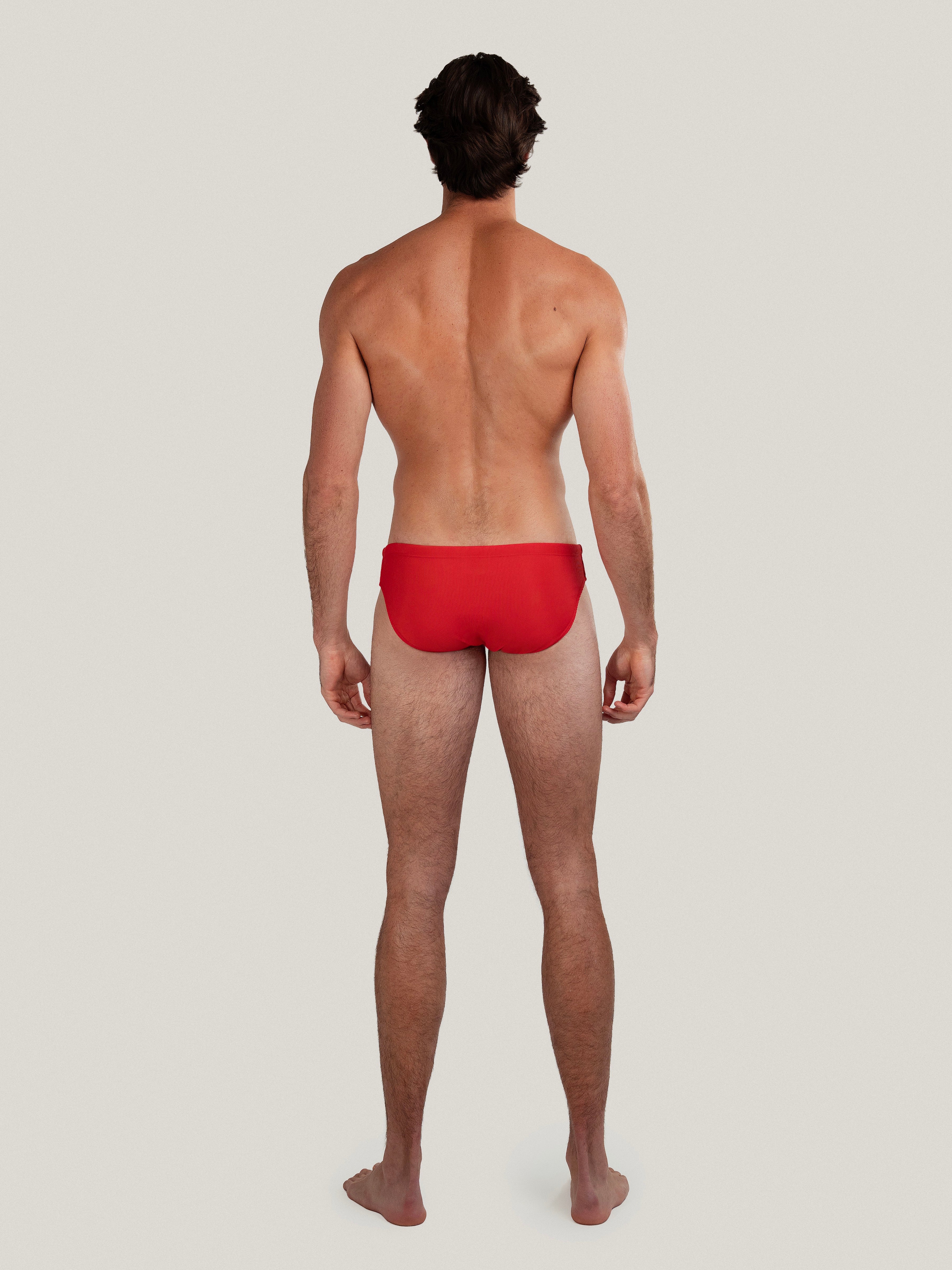 Ribbed Dune Brief Scarlet