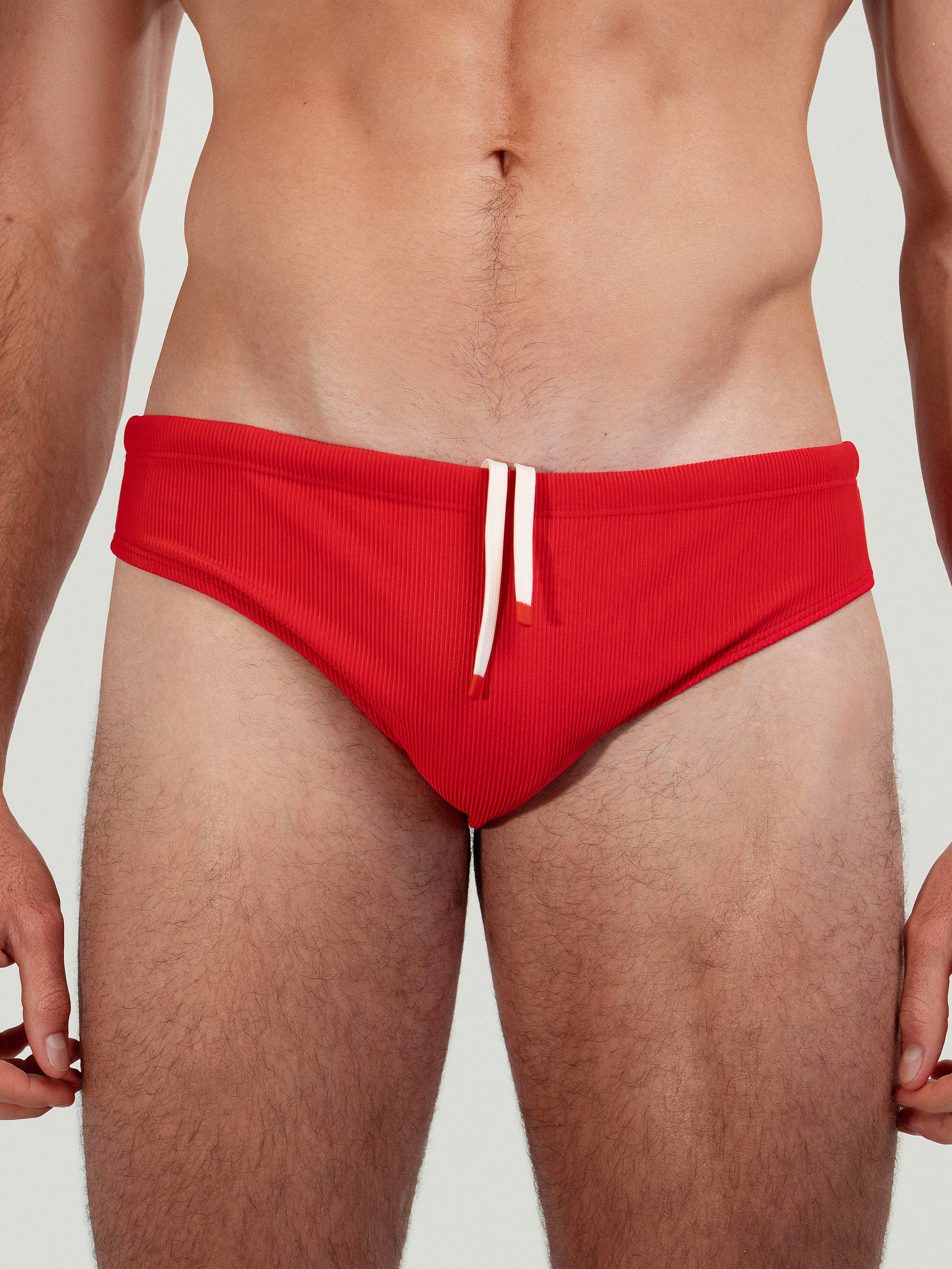 Ribbed Dune Brief Scarlet