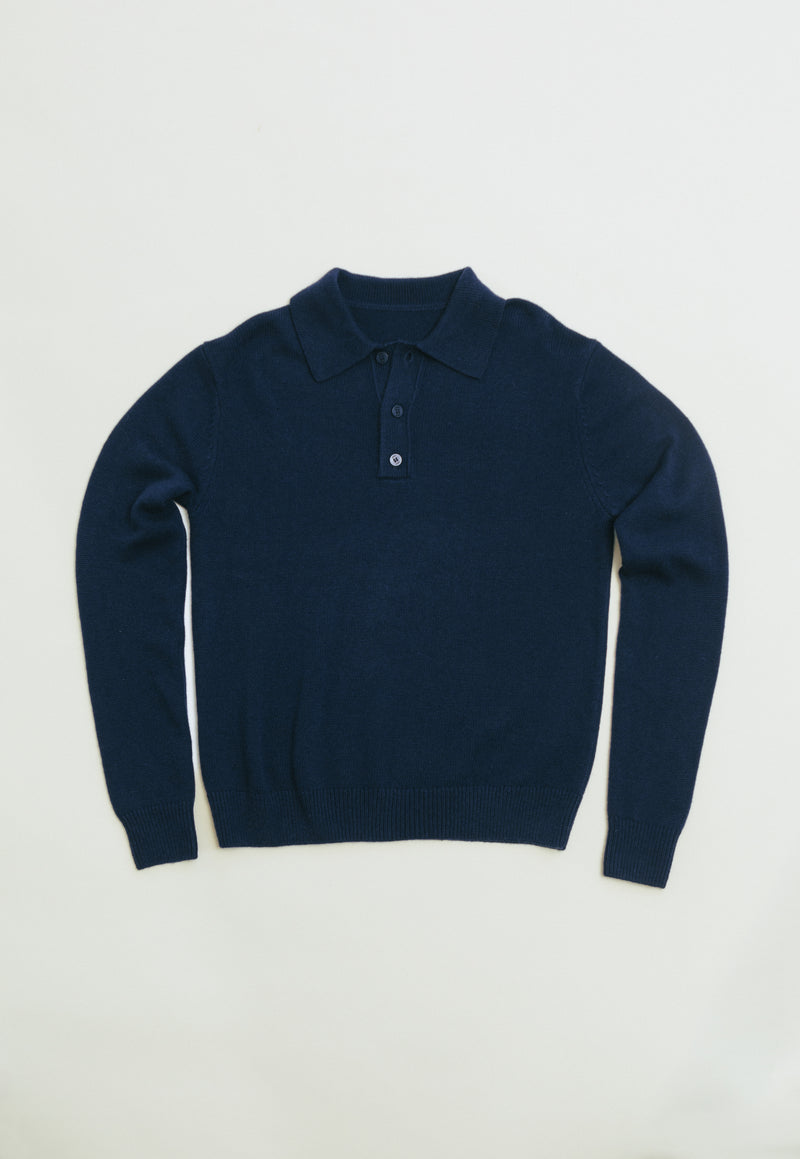 Meadow Knit Polo in Midnight