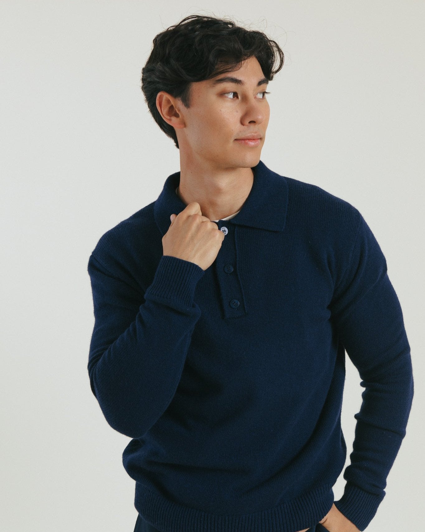 Meadow Knit Polo in Midnight